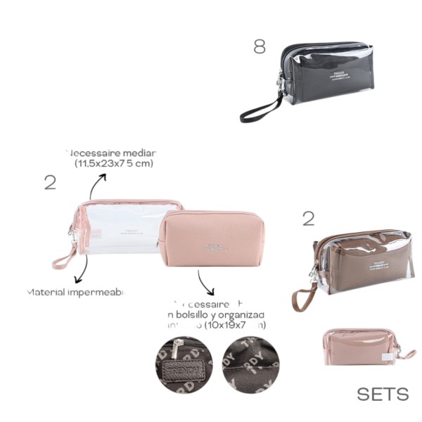 PORTACOSMETICOS TRENDY SET X2